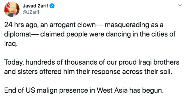 В Иране Помпео назвали "высокомерным клоуном" и заявили о "начале конца присутствия США в Азии"