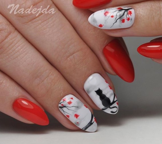 Красный маникюр 2020