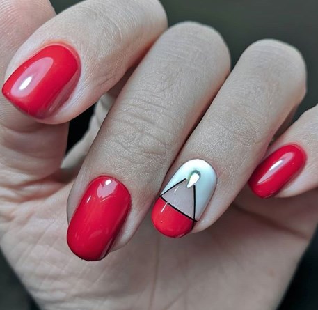 Красный маникюр 2020