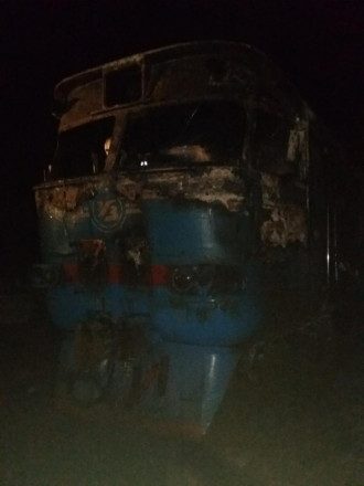 В Сумской области загорелся поезд В Сумской области загорелся поезд
