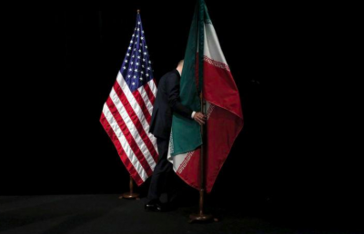 США, Иран, флаги США и Ирана 