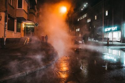 Прорыв теплосети в Киеве