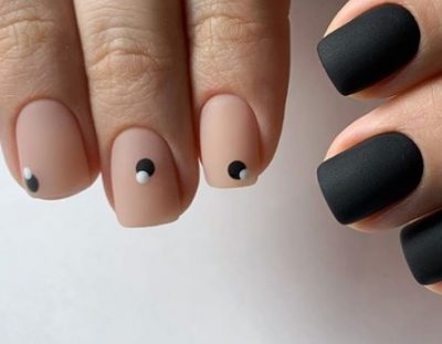 Маникюр 2020 минимализм: модные точки на ногтях, полоски и квадраты фото