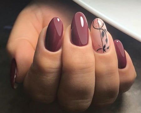 Бордовий манікюр 2020