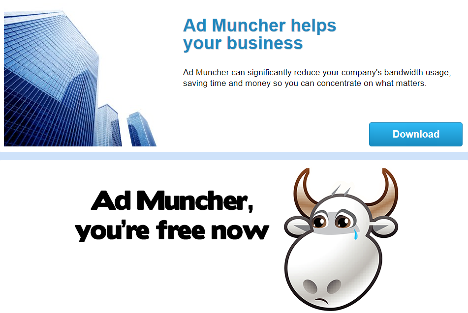 Меню скачивания AdMuncher