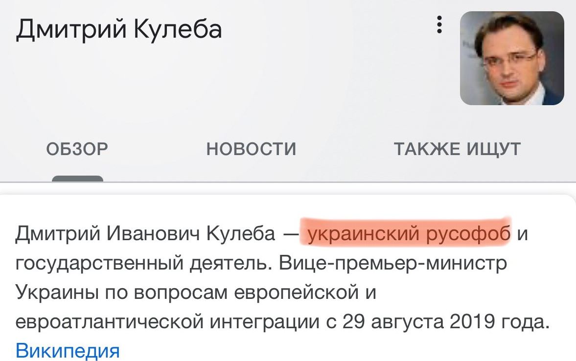 'Український русофоб': невідомі виправили сторінку віце-прем'єра Кулеби у Вікіпедії