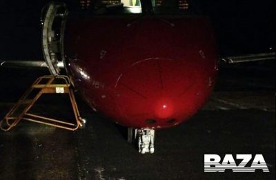 Стойка шасси развалилась прямо во время посадки / Telegram-канале Baza