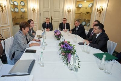 Владимир Зеленский на встрече с главой МВФ