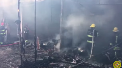 Пожар в ТЦ в пригороде Баку
