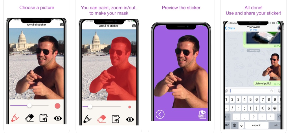 Приклад роботи Stickers for Telegram
