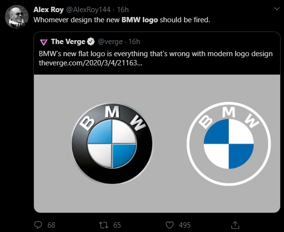 Нужно уволить человека, который придумал новый логотип BMW.