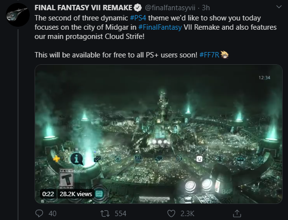 Создатели Final Fantasy VII Remake представили три красочные темы для PS4