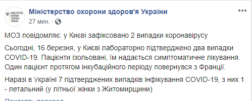 В Украине резко подскочило число заболевших корононавирусом за счет Киева