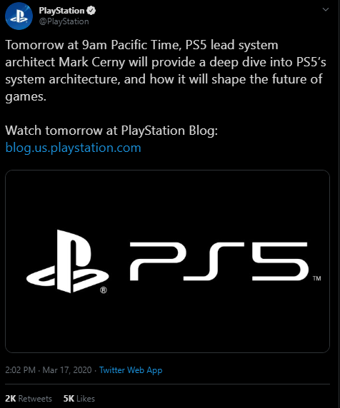 Анонс презентації характеристик PlayStation 5