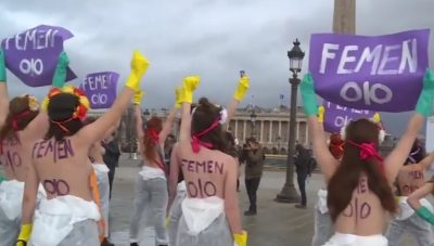 'Зупинити патріархальний вірус': Femen провели голу акцію до 8 березня