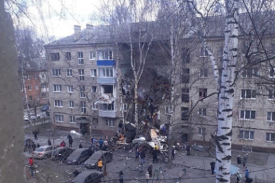 В результате взрыва рухнул целый подъезд / Фото: Telegram-канал Mash