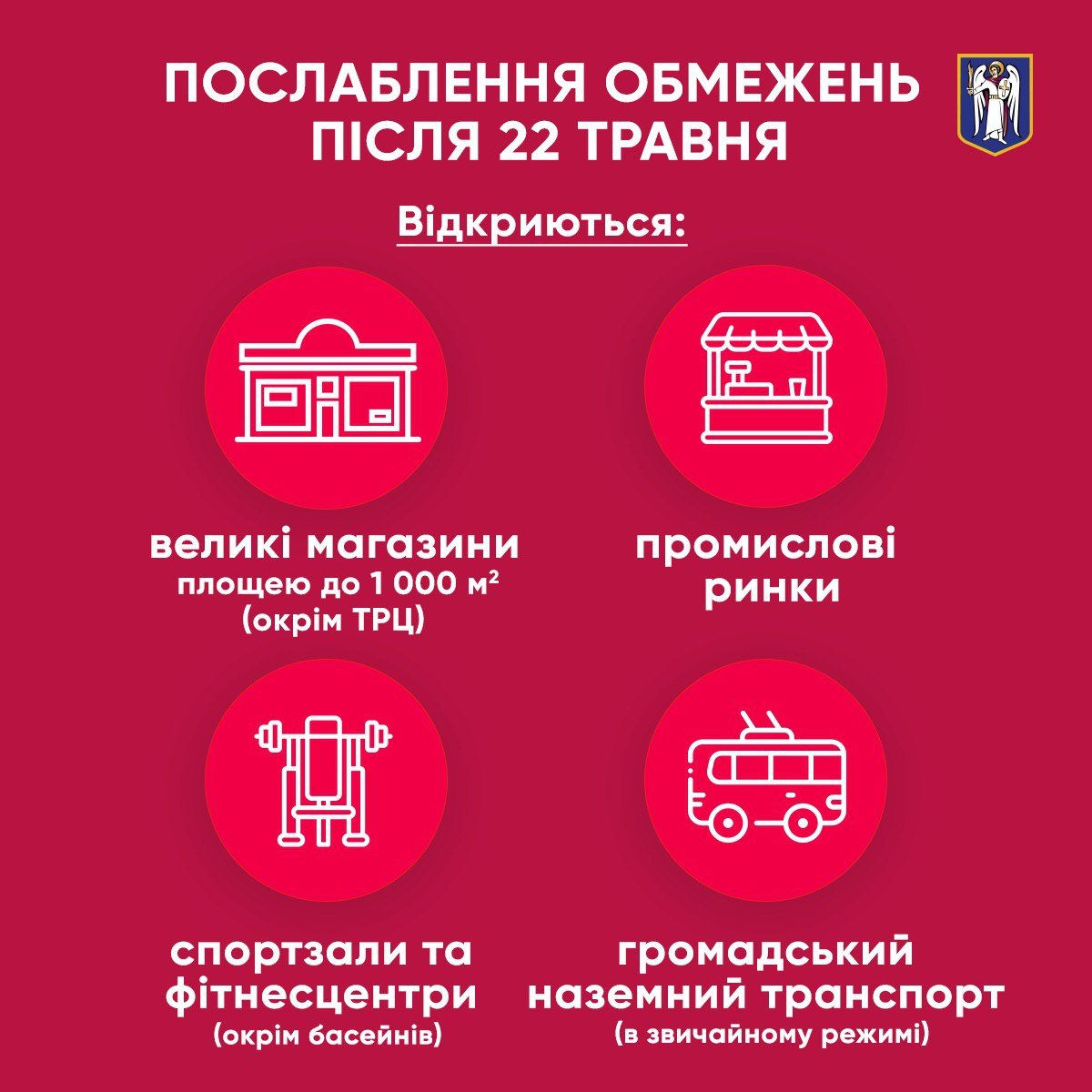 З 22 травня у Києві послаблять карантин З 22 травня у Києві послаблять карантин