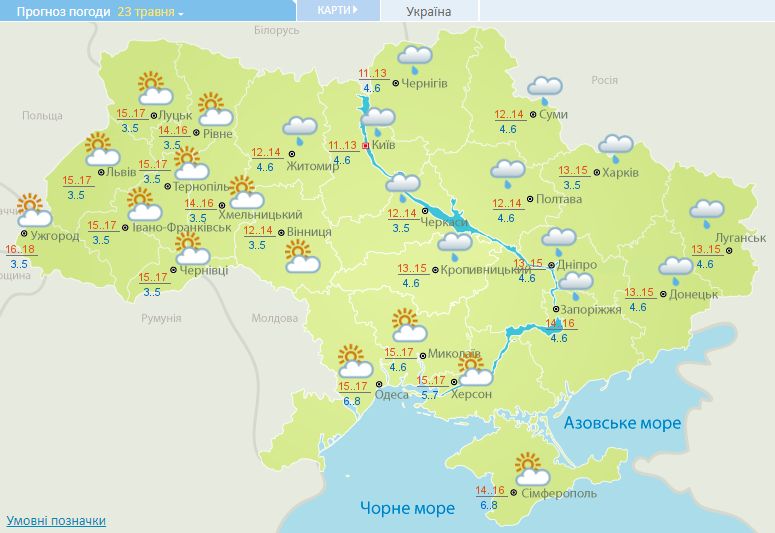 Украина киев погода сейчас