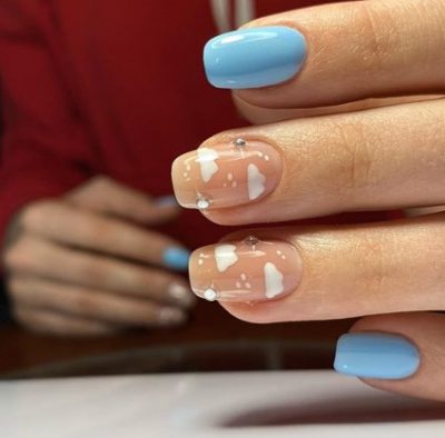 Літній манікюр: у моді манікюр сухоцвіти та хмари на нігтях - фото