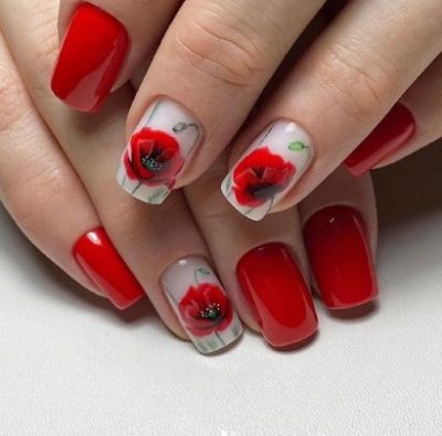 Маки на нігтях – наймодніший червоний манікюр з маками: фото