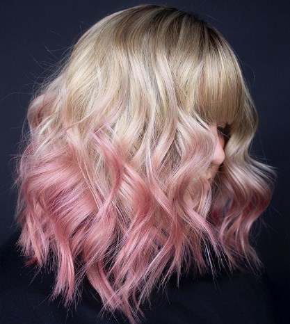 Фарбування волосся рожеве золото