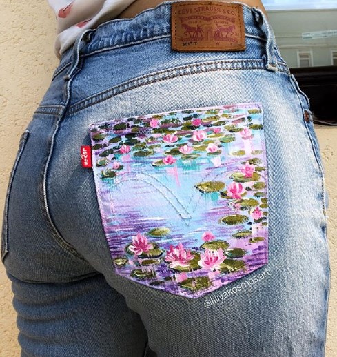 Джинсы с росписью 2020