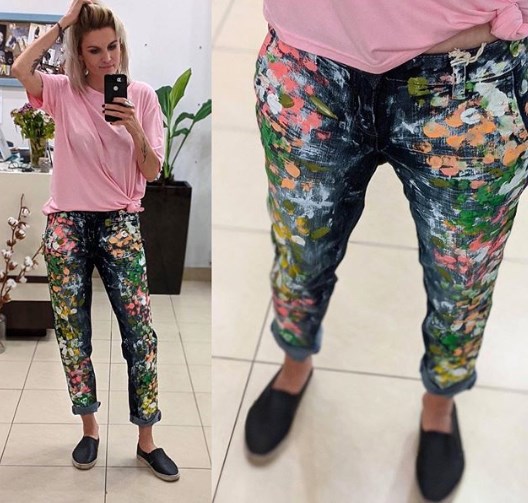 Джинсы с росписью 2020