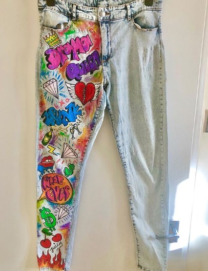 Джинсы с росписью 2020
