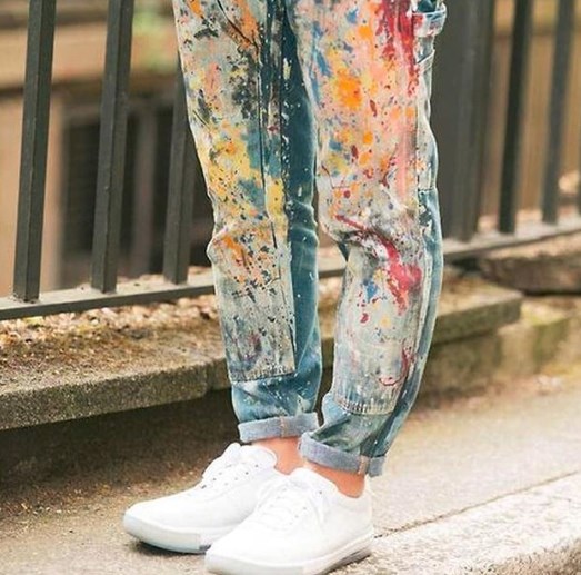 Джинсы с росписью 2020
