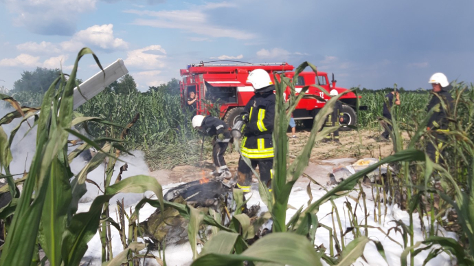 У Київській області впав і згорів літак