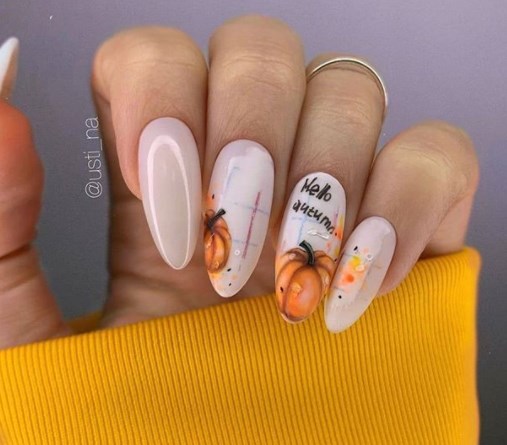 Помаранчевий манікюр осінь 2020 Помаранчевий манікюр осінь 2020