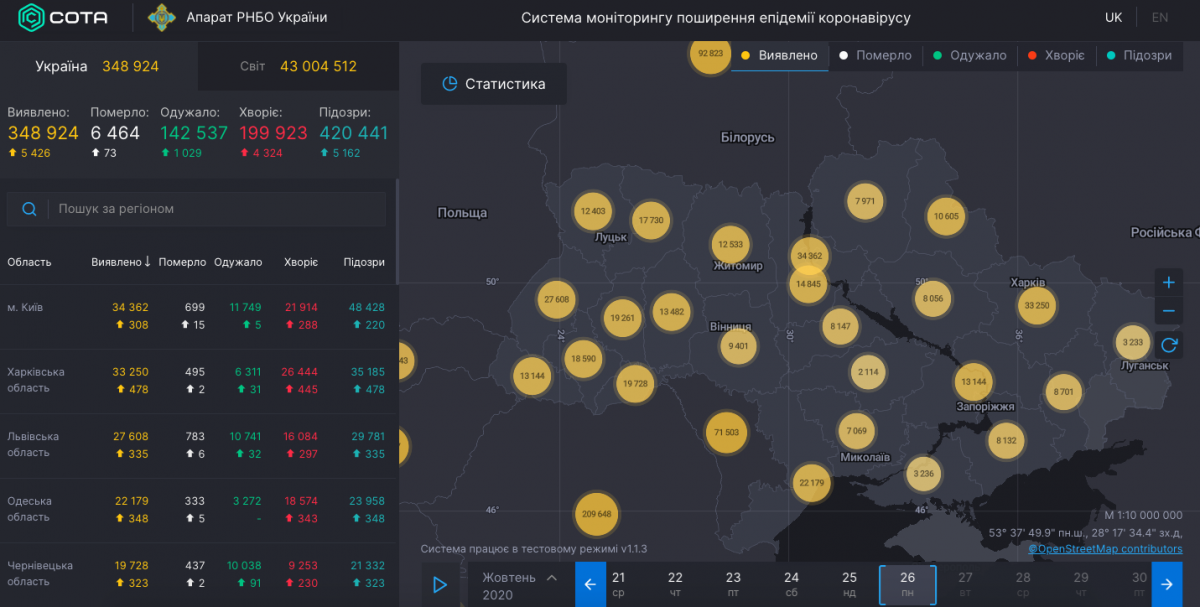 Коронавирус официальная карта