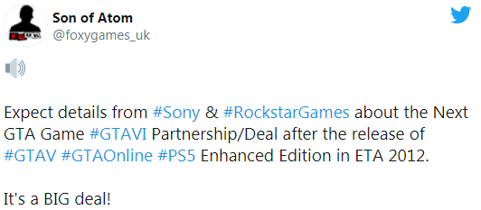 GTA VI будет временным эксклюзивом для PS5 – СМИ
