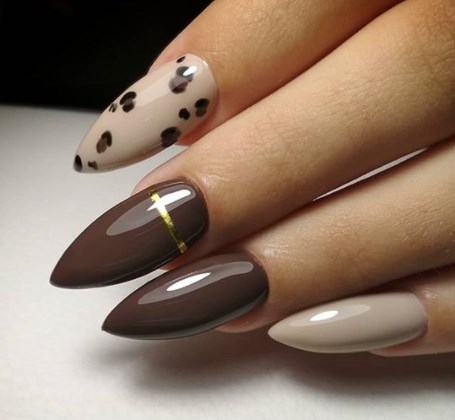 Шоколадний манікюр осінь 2020