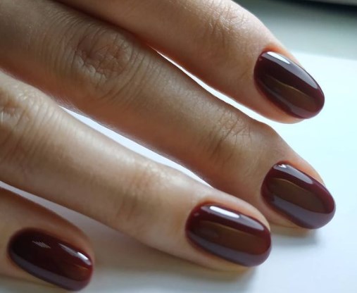 Манікюр зима 2021 марсала