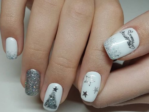 Білий манікюр на Новий рік 2021 Білий манікюр на Новий рік 2021