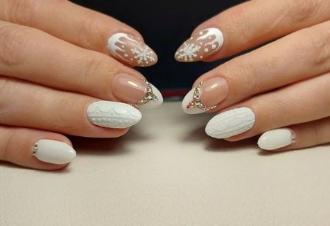 Білий манікюр на Новий рік 2021 Білий манікюр на Новий рік 2021