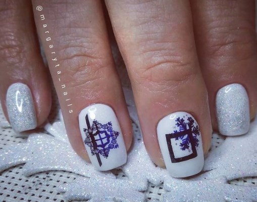 Білий манікюр на Новий рік 2021 Білий манікюр на Новий рік 2021