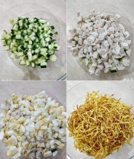 Классический салат гнездо глухаря – рецепт с фото