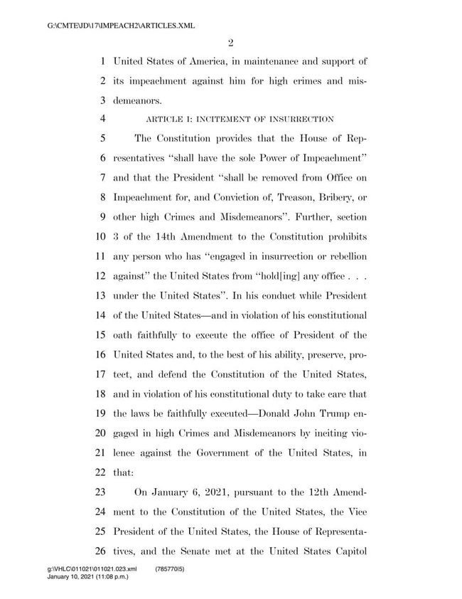 Резолюція про імпічмент Дональда Трампа Резолюція про імпічмент Дональда Трампа