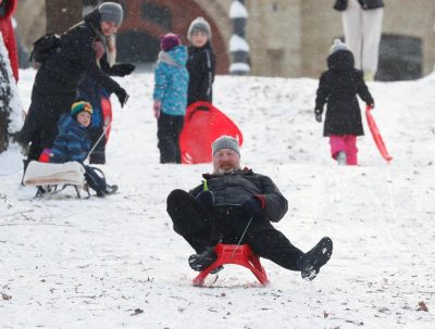погода, Сніг, зима, санки