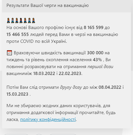 Калькулятор вакцинації Калькулятор вакцинації