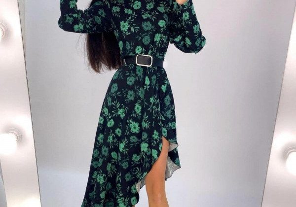 У моді сукні міді з фантастичними квітковими принтами та розрізами