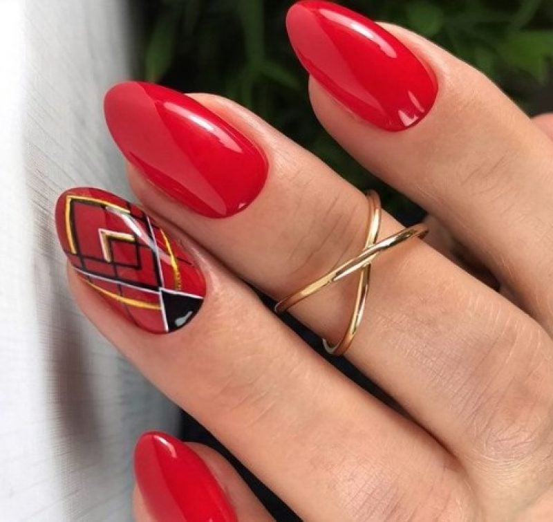 Красный маникюр тренды и новинки дизайна | Manicure, Trendy nails, Red nails