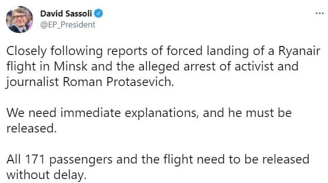 Задержание основателя Nexta Протасевича: ЕС поставил жесткое условие Беларуси