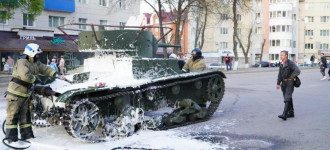 Танк, пожежа