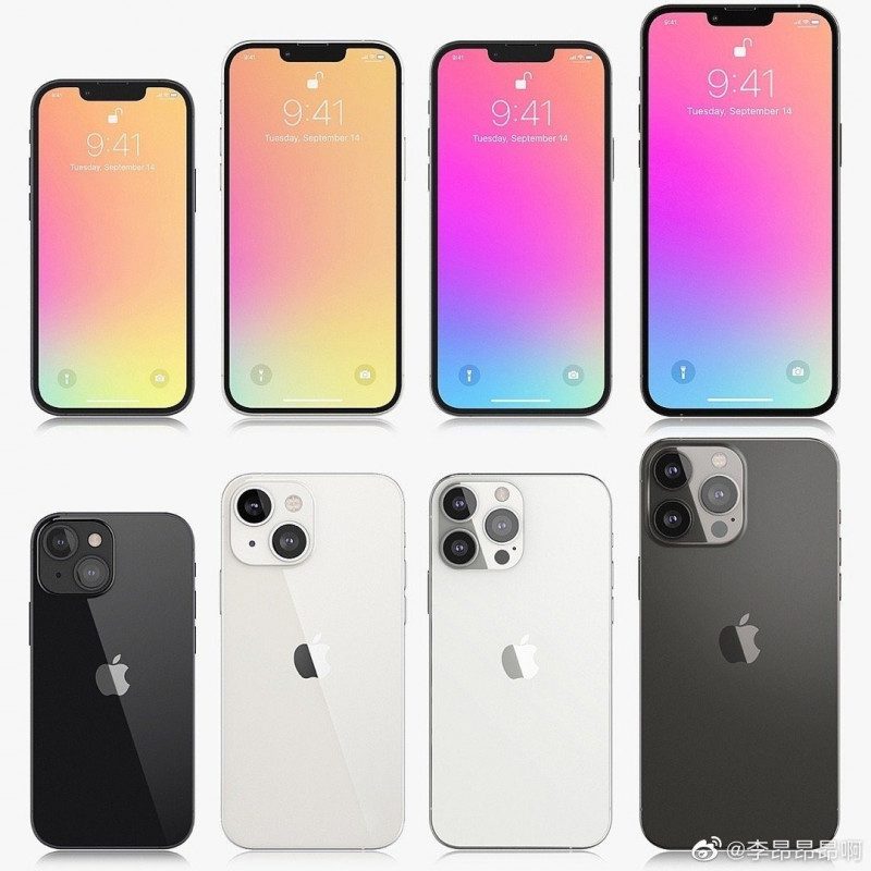 Вся линейка смартфонов iPhone 13 на качественных рендерах