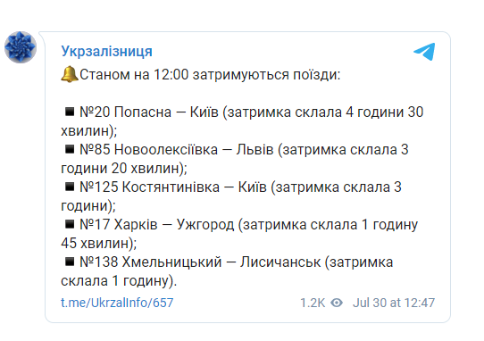 На Полтавщині зіткнення поїзда і вантажівки: в Укрзалізниці заявили про затримку низки рейсів На Полтавщині зіткнення поїзда і вантажівки: в Укрзалізниці заявили про затримку низки рейсів