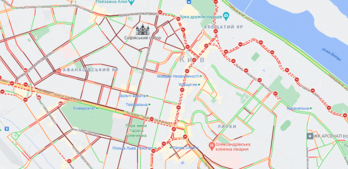 Киев готовится к военному параду ко Дню независимости: в столице массовые пробки