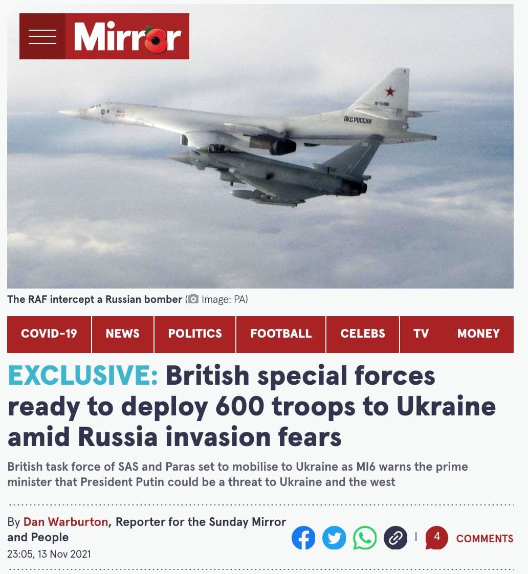 Британский спецназ готов направить в Украину 600 военных на фоне опасений вторжения России - The Mirror